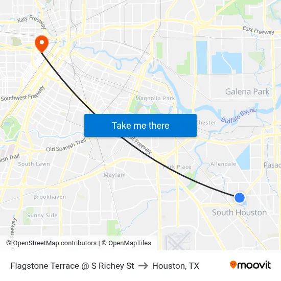 Flagstone Terrace @ S Richey St to Houston, TX map