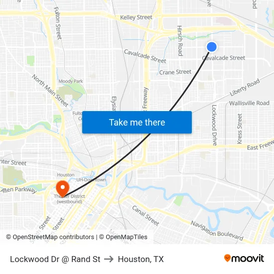 Lockwood Dr @ Rand St to Houston, TX map