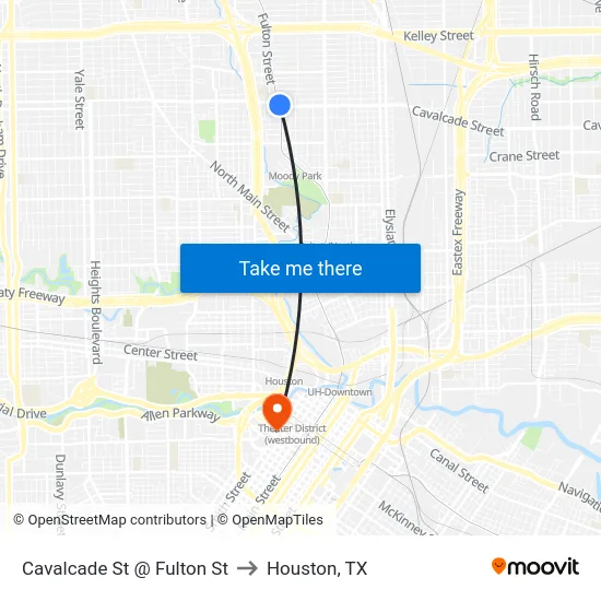 Cavalcade St @ Fulton St to Houston, TX map