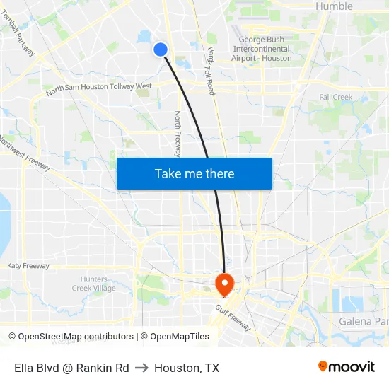 Ella Blvd @ Rankin Rd to Houston, TX map