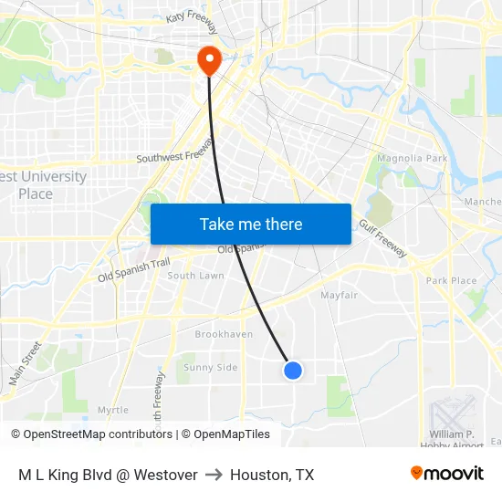 M L King Blvd @ Westover to Houston, TX map