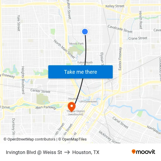 Irvington Blvd @ Weiss St to Houston, TX map