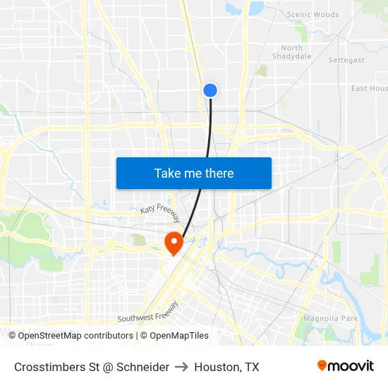 Crosstimbers St @ Schneider to Houston, TX map