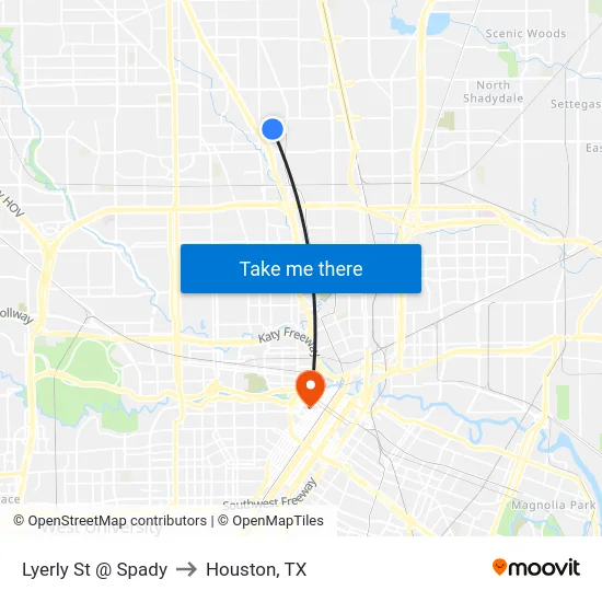 Lyerly St @ Spady to Houston, TX map