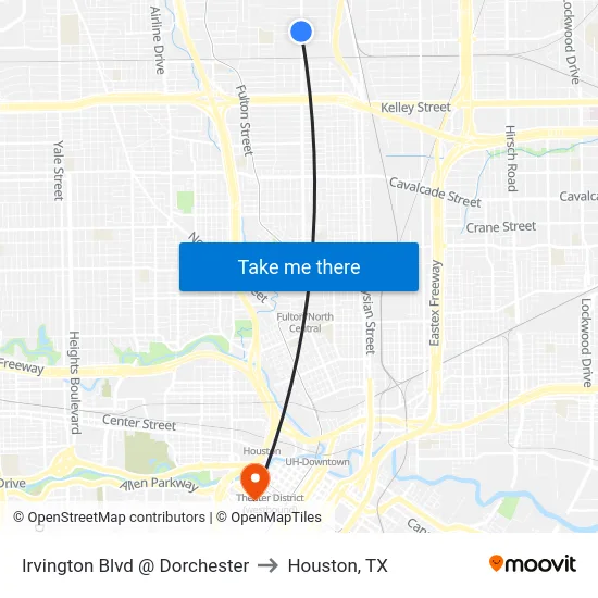 Irvington Blvd @ Dorchester to Houston, TX map