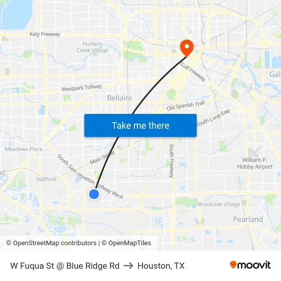 W Fuqua St @ Blue Ridge Rd to Houston, TX map