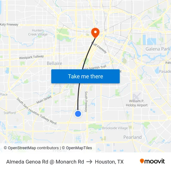 Almeda Genoa Rd @ Monarch Rd to Houston, TX map