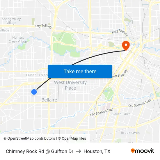 Chimney Rock Rd @ Gulfton Dr to Houston, TX map