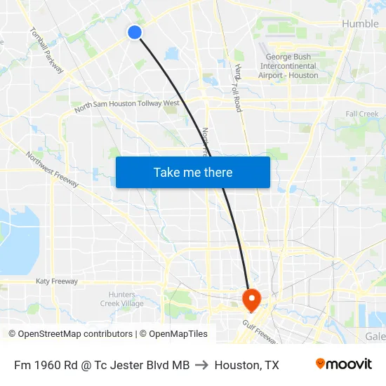 Fm 1960 Rd @ Tc Jester Blvd MB to Houston, TX map