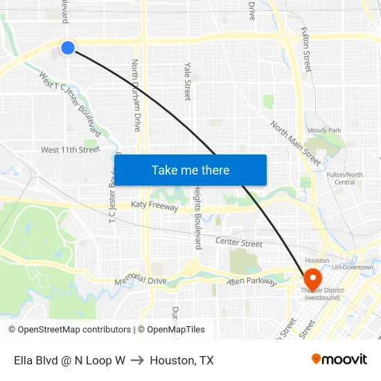Ella Blvd @ N Loop W to Houston, TX map