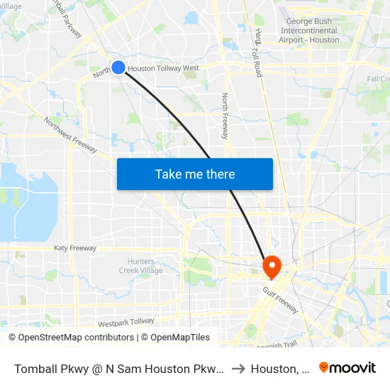 Tomball Pkwy @ N Sam Houston Pkwy W to Houston, TX map