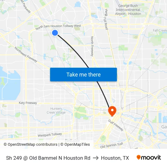 Sh 249 @ Old Bammel N Houston Rd to Houston, TX map