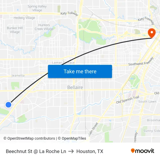 Beechnut St @ La Roche Ln to Houston, TX map