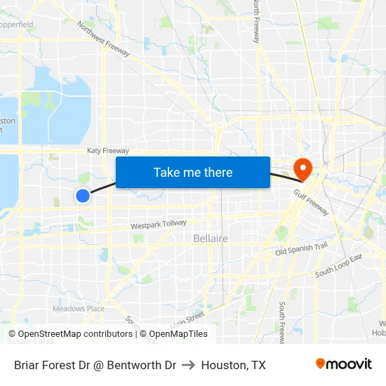 Briar Forest Dr @ Bentworth Dr to Houston, TX map