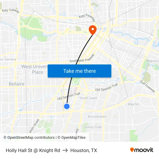 Holly Hall St @ Knight Rd to Houston, TX map