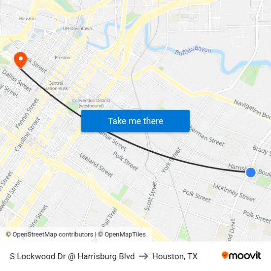 S Lockwood Dr @ Harrisburg Blvd to Houston, TX map