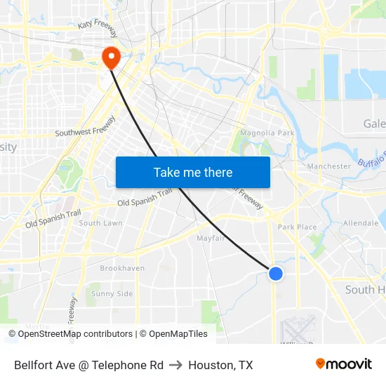Bellfort Ave @ Telephone Rd to Houston, TX map