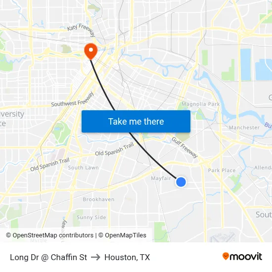 Long Dr @ Chaffin St to Houston, TX map