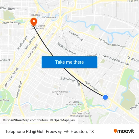 Telephone Rd @ Gulf Freeway to Houston, TX map