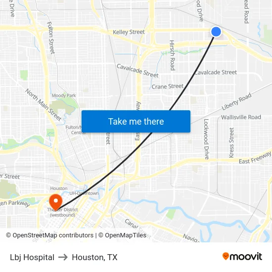 Lbj Hospital to Houston, TX map
