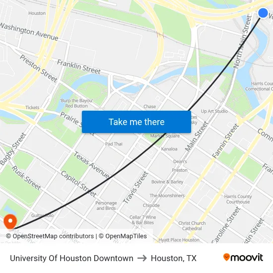 University Of Houston Downtown to Houston, TX map