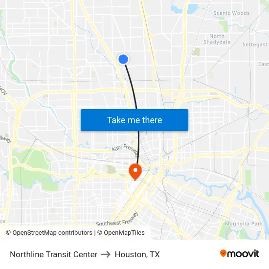 Northline Transit Center to Houston, TX map