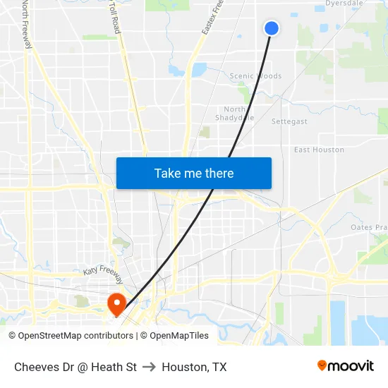 Cheeves Dr @ Heath St to Houston, TX map