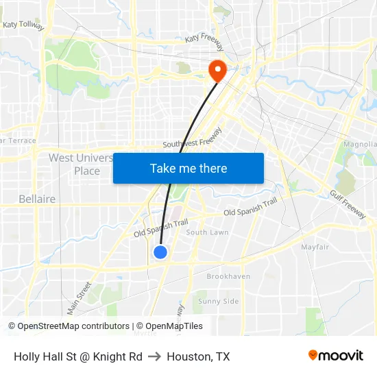 Holly Hall St @ Knight Rd to Houston, TX map
