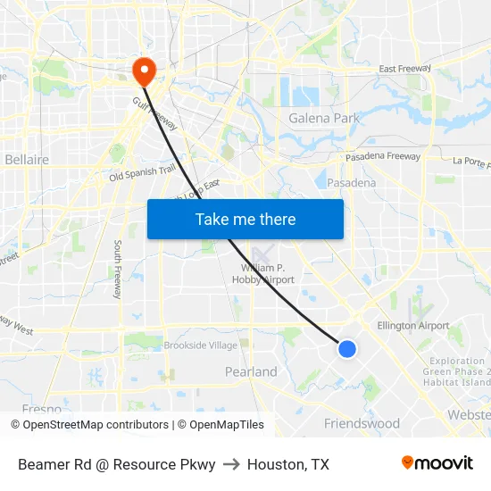 Beamer Rd @ Resource Pkwy to Houston, TX map