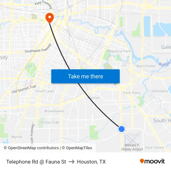Telephone Rd @ Fauna St to Houston, TX map