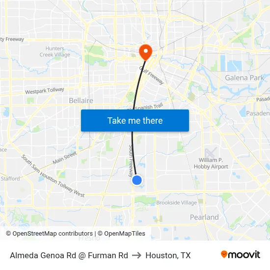 Almeda Genoa Rd @ Furman Rd to Houston, TX map