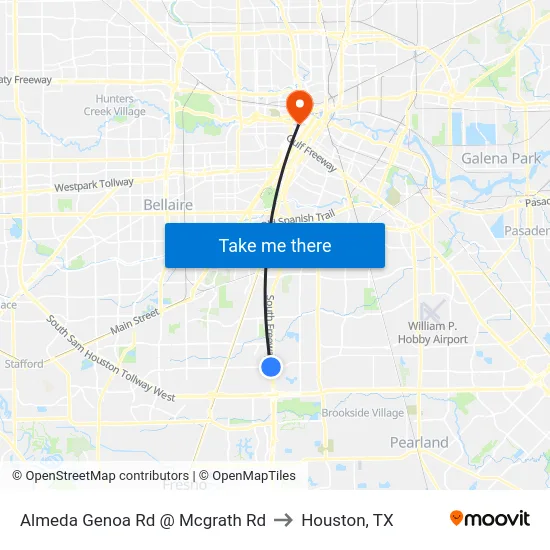 Almeda Genoa Rd @ Mcgrath Rd to Houston, TX map