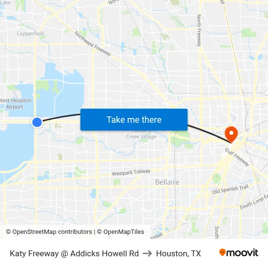 Katy Freeway @ Addicks Howell Rd to Houston, TX map