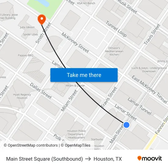Main Street Square (Southbound) to Houston, TX map