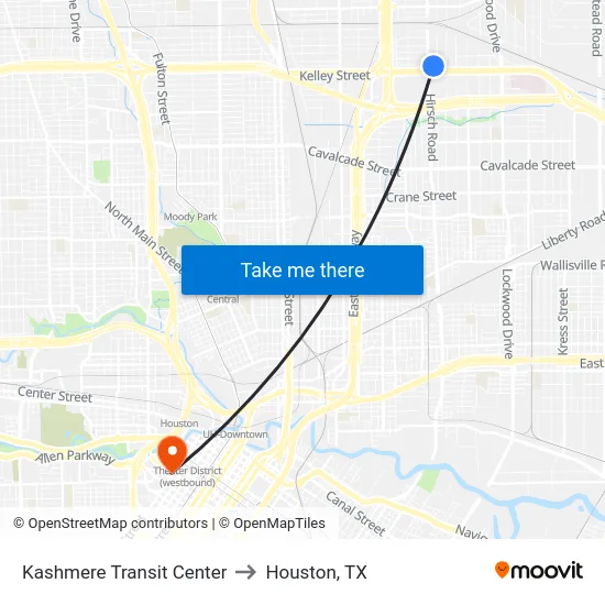 Kashmere Transit Center to Houston, TX map
