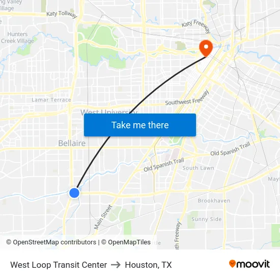 West Loop Transit Center to Houston, TX map