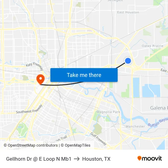 Gellhorn Dr @ E Loop N Mb1 to Houston, TX map