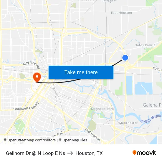 Gellhorn Dr @ N Loop E Ns to Houston, TX map