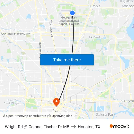 Wright Rd @ Colonel Fischer Dr MB to Houston, TX map