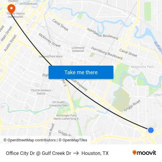Office City Dr @ Gulf Creek Dr to Houston, TX map