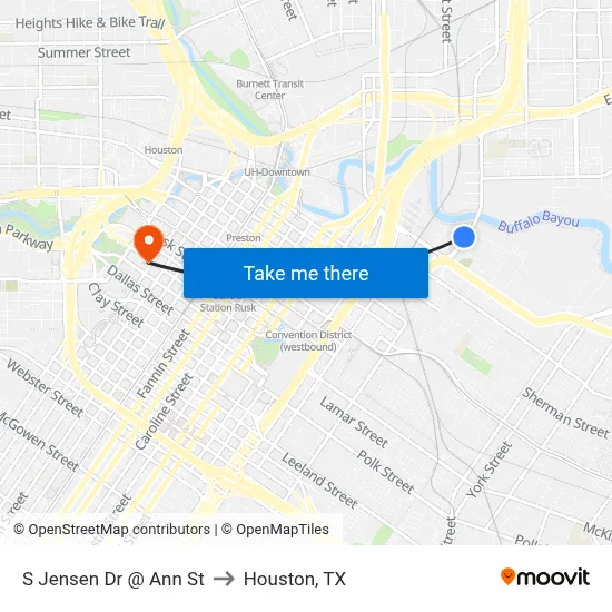 S Jensen Dr @ Ann St to Houston, TX map