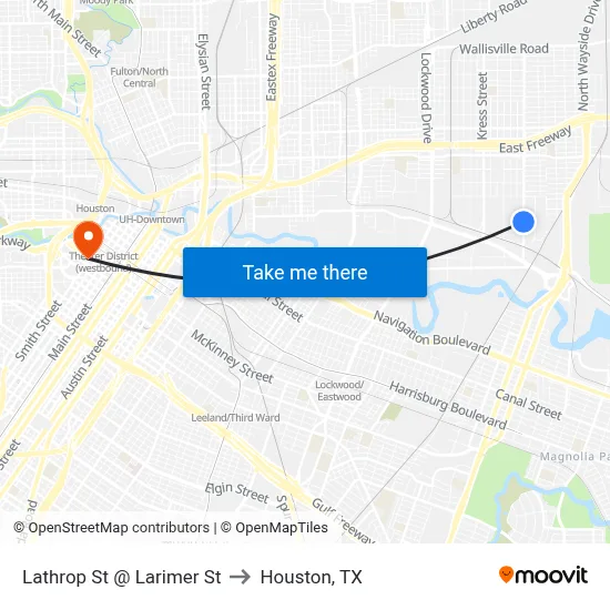 Lathrop St @ Larimer St to Houston, TX map