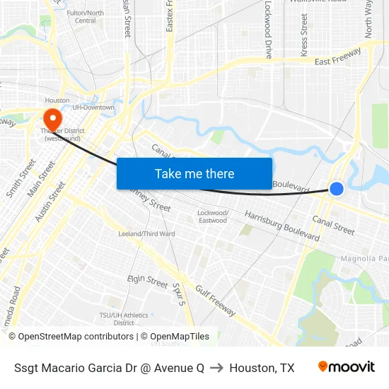 Ssgt Macario Garcia Dr @ Avenue Q to Houston, TX map