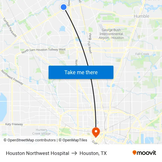 Houston Northwest Hospital to Houston, TX map