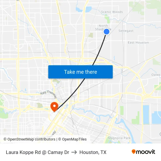 Laura Koppe Rd @ Camay Dr to Houston, TX map