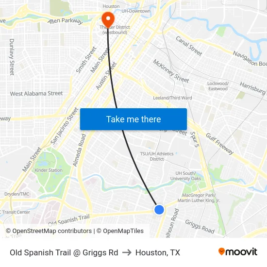 Old Spanish Trail @ Griggs Rd to Houston, TX map