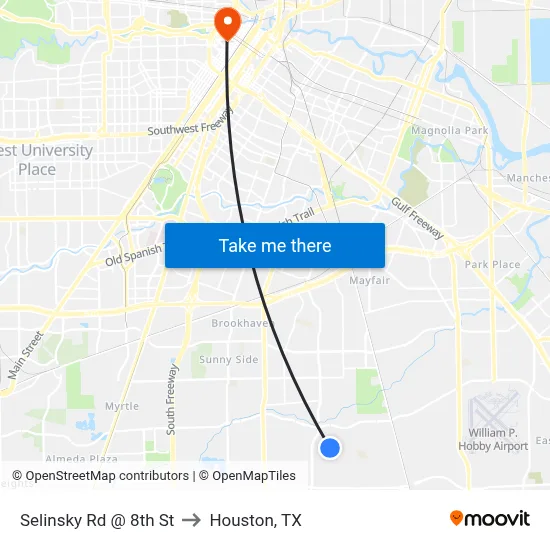Selinsky Rd @ 8th St to Houston, TX map