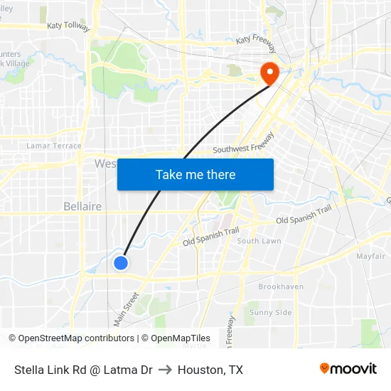 Stella Link Rd @ Latma Dr to Houston, TX map