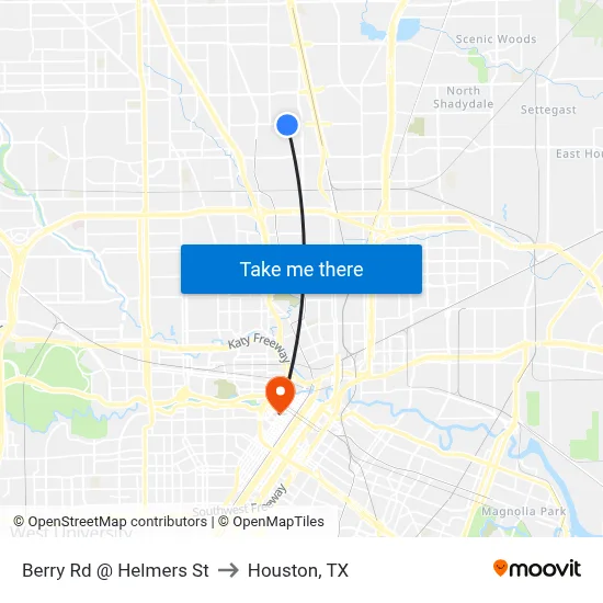 Berry Rd @ Helmers St to Houston, TX map