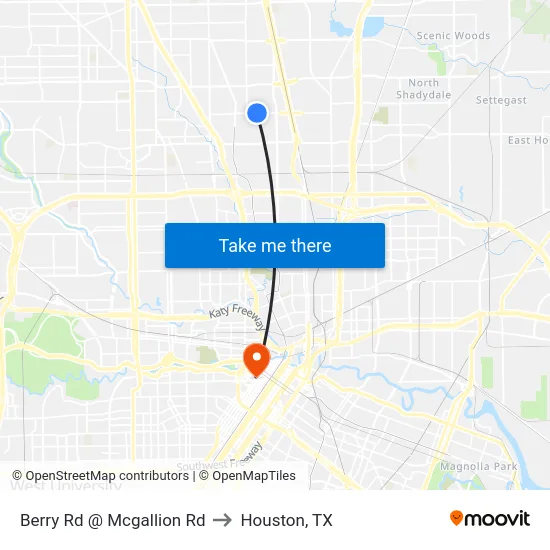 Berry Rd @ Mcgallion Rd to Houston, TX map